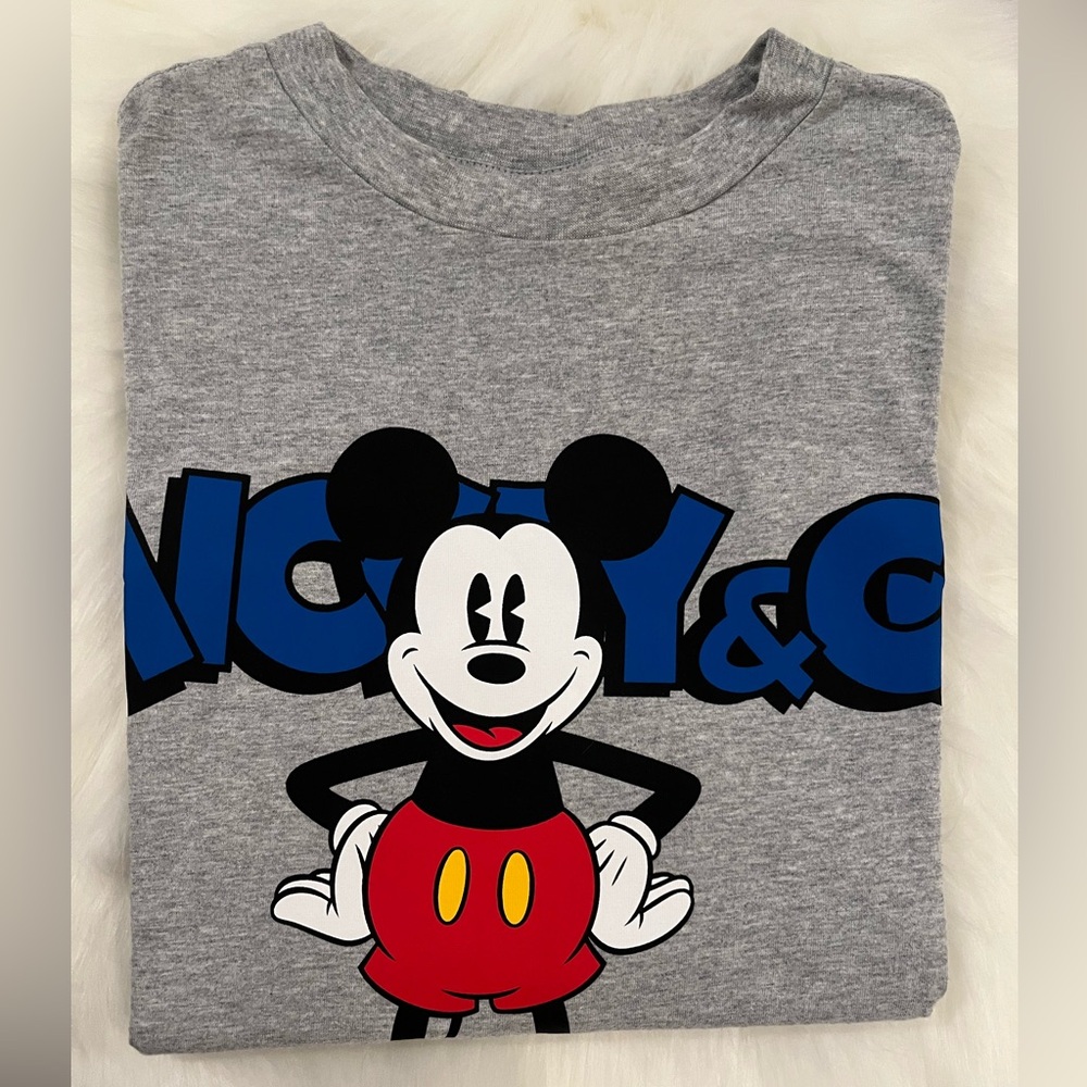 6/$32🛍️ Disney | Mickey & Co Grey Crew Long Sleeve T Shirt, XS